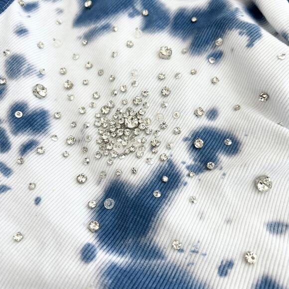 New DES PHEMMES Crystal-Embellished Tie-Dye Maxi Dress Women’s SIZE 2 (38) - Picture 10 of 15